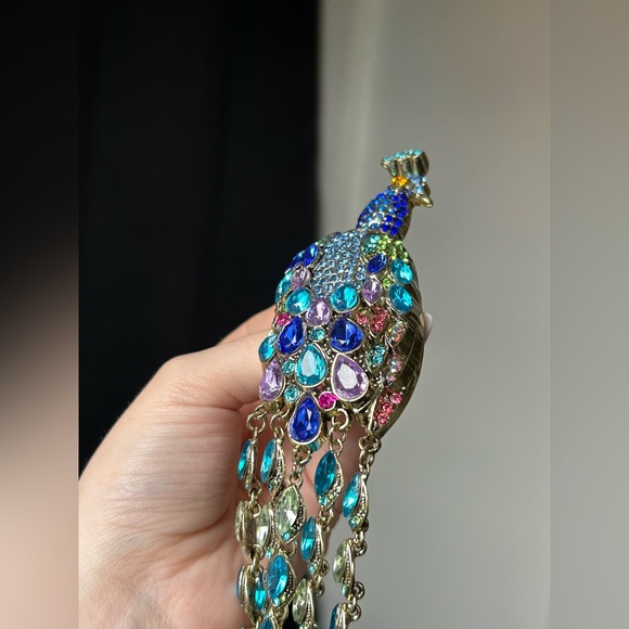 Peacock Rhinestone Brooch - Picture 3 of 6